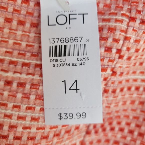 Ann Taylor Loft NWT Straight Pencil Tweed Mini Skirt Fully lined with pockets 14 - Picture 3 of 8